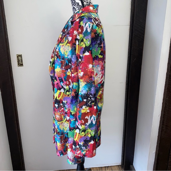 SHEIN Curve Size 3XL Clasi Graffiti Print Single Button Blazer Without Belt - Picture 5 of 11